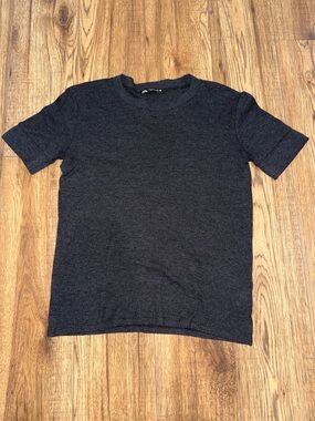 Zara Dark grey Crew wool blend tshirt